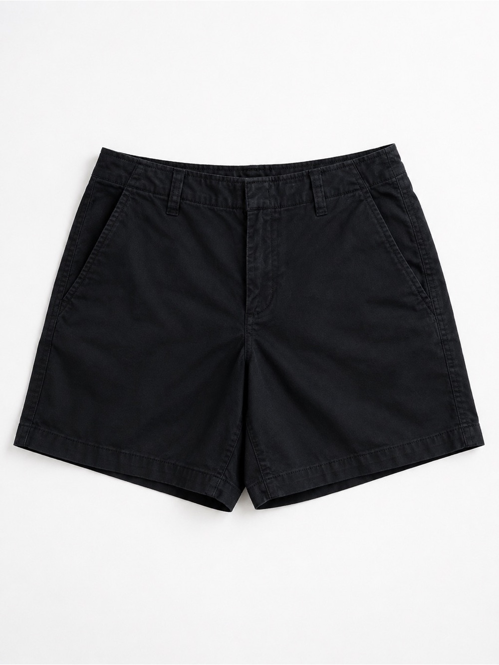 Gap Downtown Khaki Shorts Women’s 4 Petite Black Mid Rise Chino